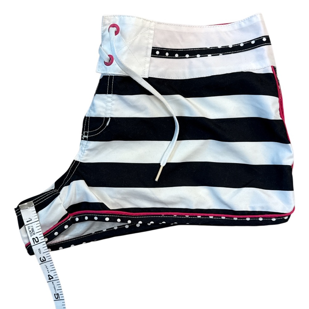 Y2K Aeropostale Black and White Striped Swim Trunks Women’s Large - Picture 8 of 9